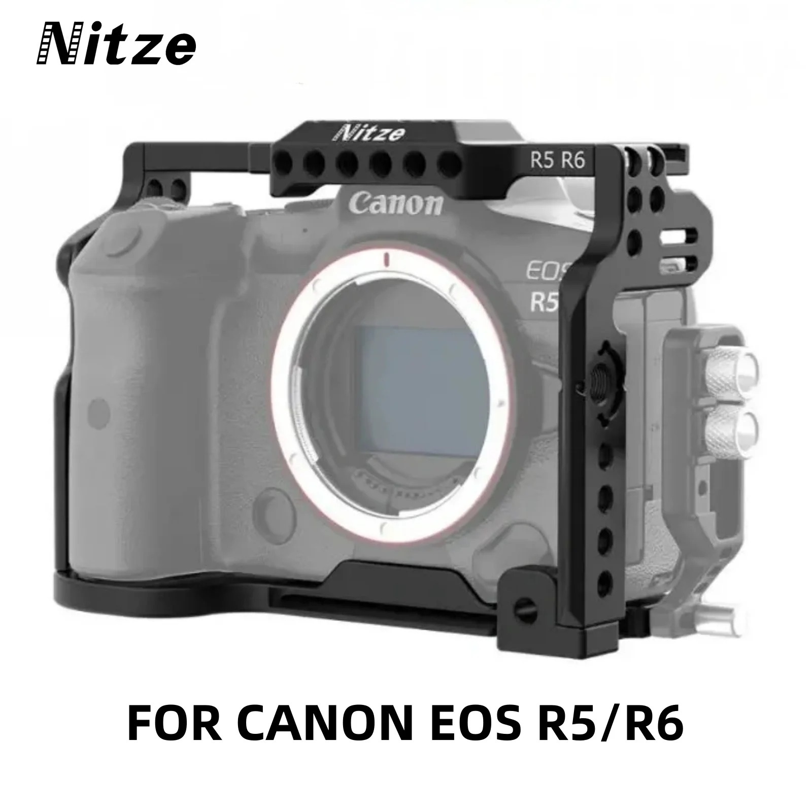 Nitze Camera Cage Tp-R5R6 Nato Rail Arca Swiss Plate Design Per Canon Eos R5/R6
