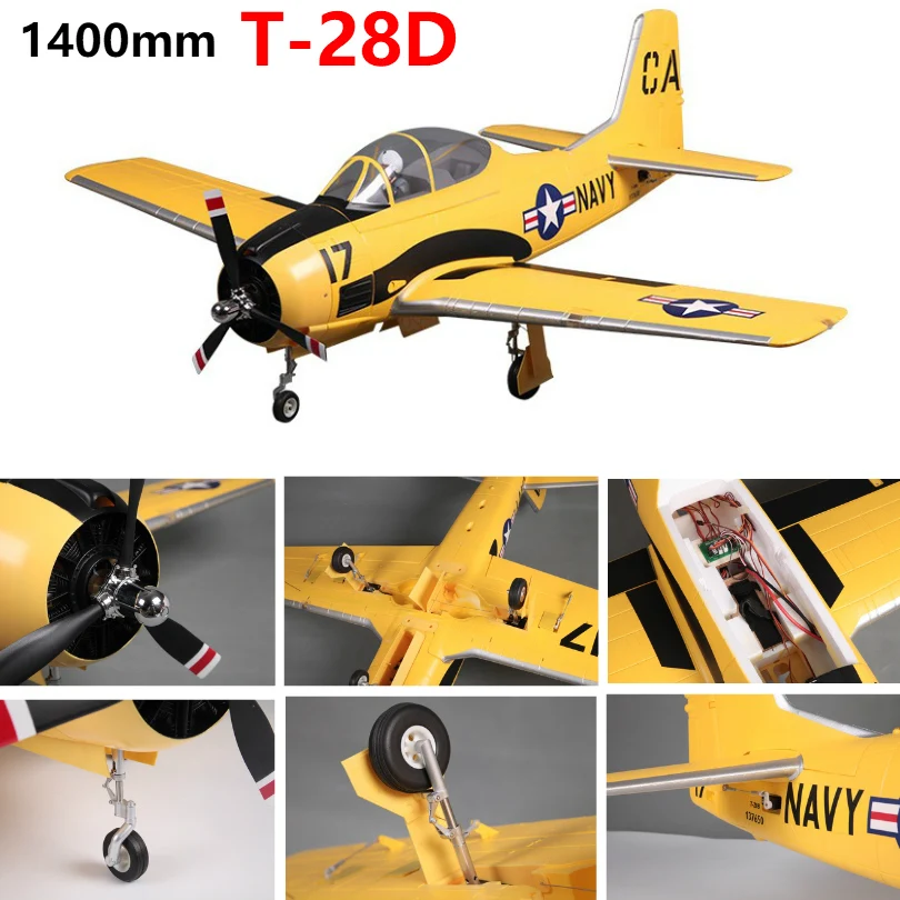 1400Mm 1.4M T28 T-28 Trojan V4 6Ch Con Alette Retrattili Led Epo Pnp Rc Aereo Modello Americano Warbird Aereo Avion