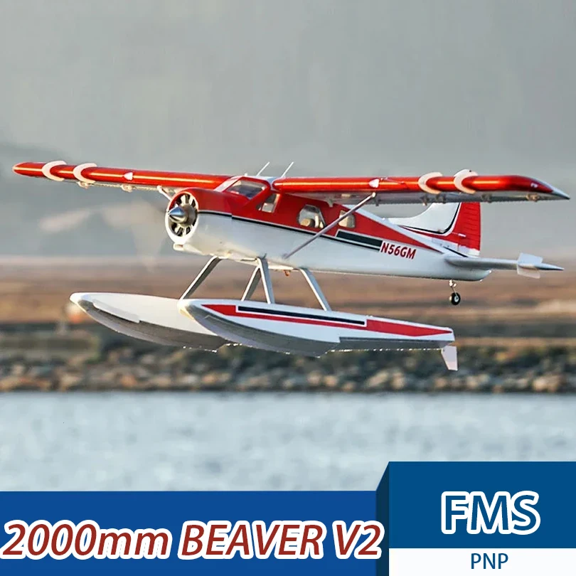 Fms 2000Mm Beaver V2 Water Sea Plane 6Ch Con Alette Retrattili 6S Epo Pnp Giant Big Rc Aereo Aereo Hobby Aircraft Avion