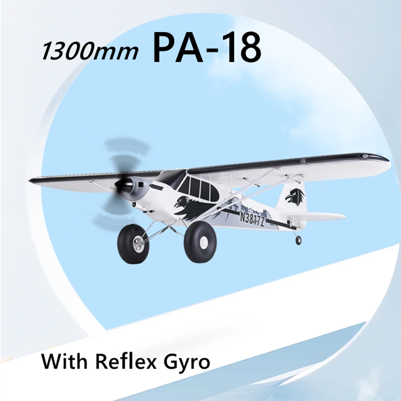 Fms Rc Aereo 1300Mm Pa-18 J3 Cub Piper Con Alette Reflex Gyro 3S Blue Pnp Rc Aereo Hobby Model Aircraft Avion Epo Pa18
