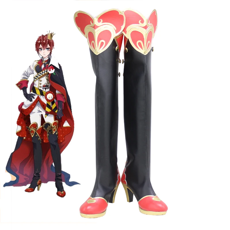 Game Twisted Wonderland Riddle Cosplay Shoes High Heel Pu Leather Shoes Halloween Carnival Boots Cosplay Props Custom Made