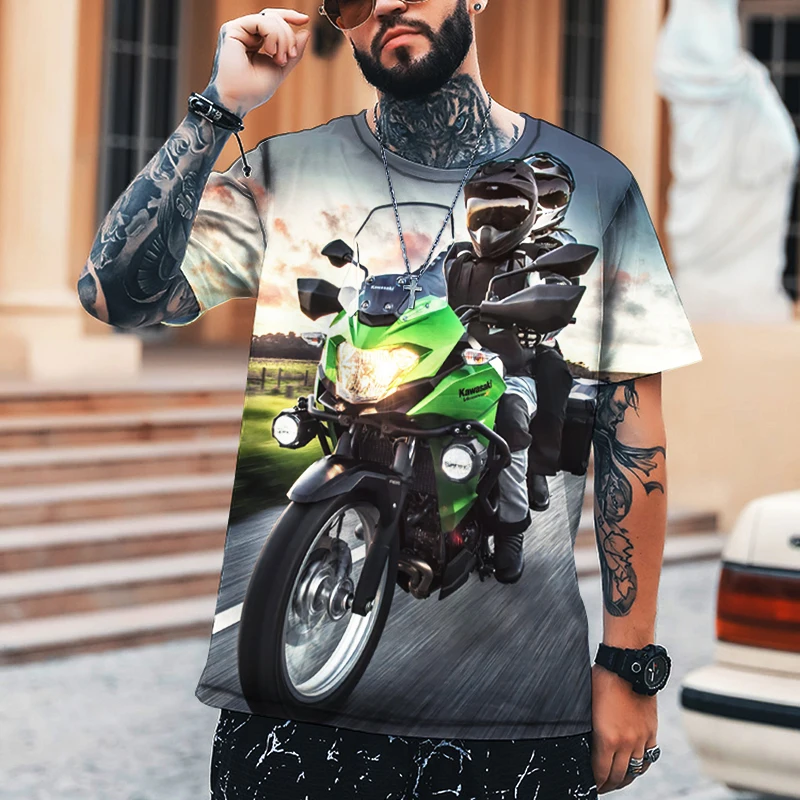 T-Shirt Con Stampa 3D Camicia Da Uomo Estiva Racer Moto Passion Speed O-Collo T-Shirt Manica Corta Abbigliamento T-Shirt Casual Oversize