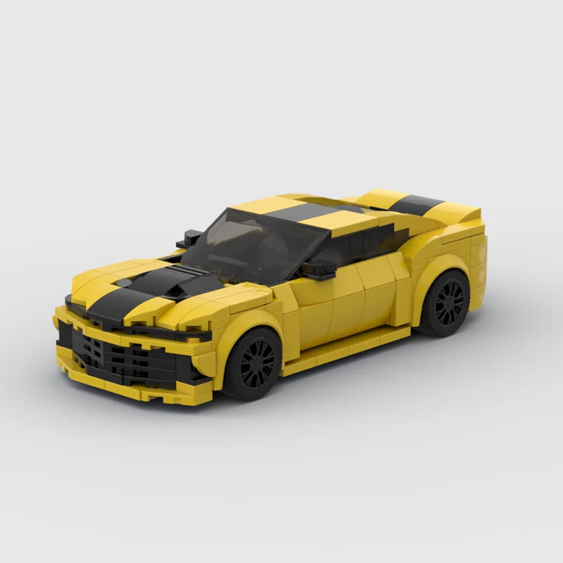 Moc Camaro Racing Sports Car Vehicle Speed Champion Racer Building Blocks Brick Creative Garage Toys For Boys