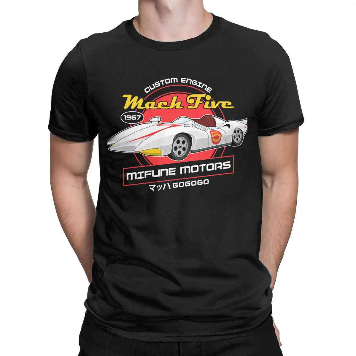 Mach Five Mifune Motors Speed Racer Mach 5 Anime Mach Go Go Go T Shirt Per Uomo 100% Cotone Manica Corta Nuovo Arrivo Top