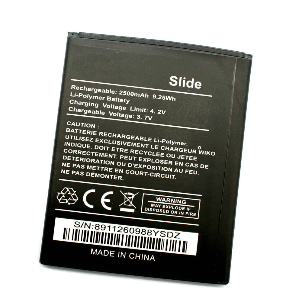 2500Mah Scorrere Batteria Per Wiko Slide Del Telefono Mobile Della Batteria