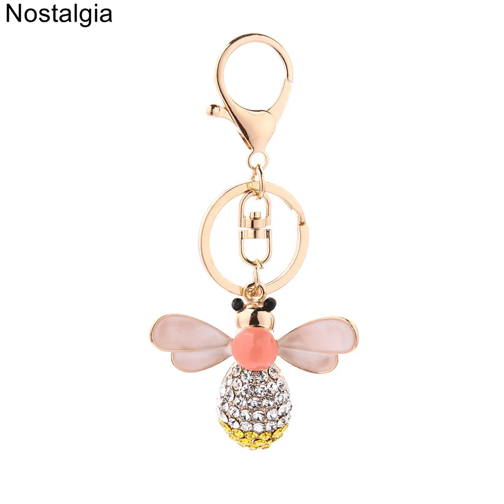 Nostalgia Bee Jewelry Strass Crystal Portachiavi Borsa Portachiavi Bumblebee Charm Accessori