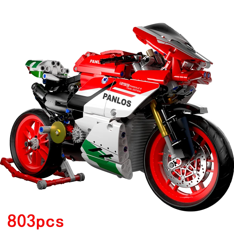 New Motorcycle Model Building Blocks Moto Racing Motorbike City Vehicle Sets Off Road Moc Kits Kids Construction Children Toys