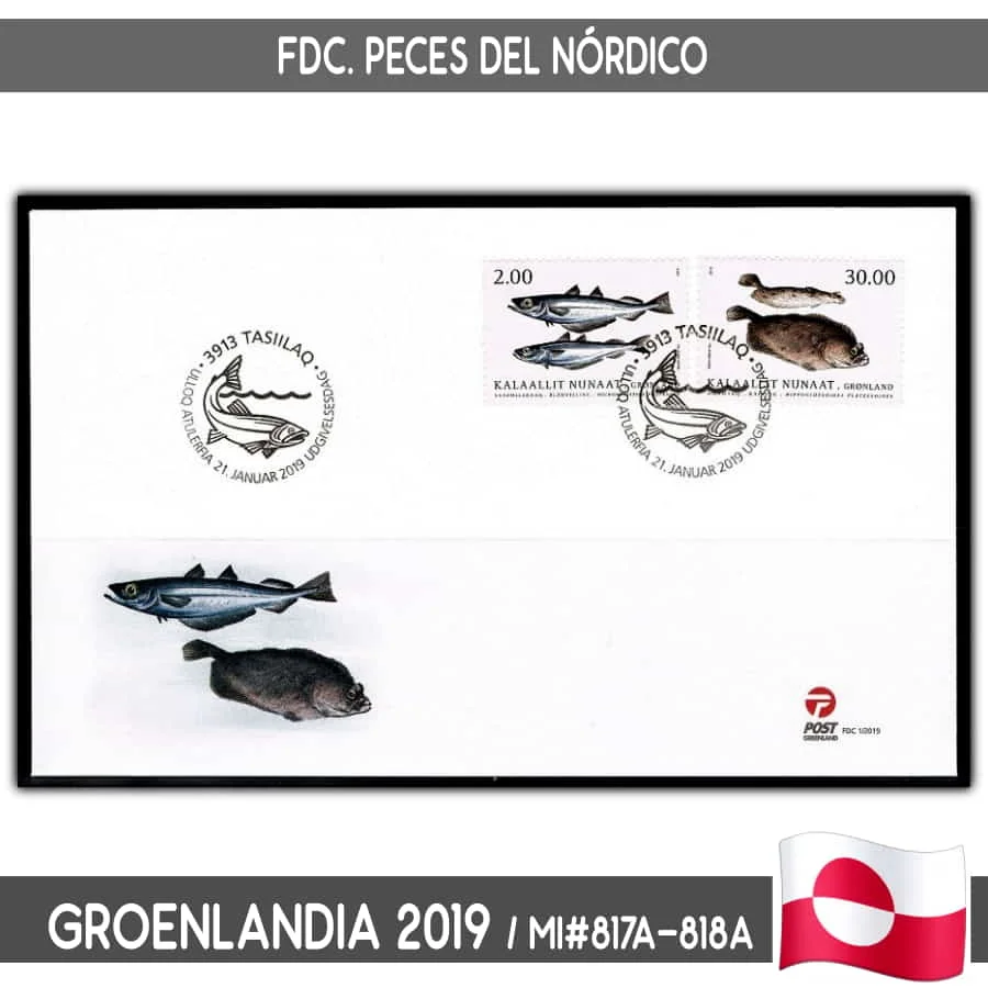 D0015.1 # Groenlandia 2019. Fdc Greenland Fish (N) Mi # Muslimate