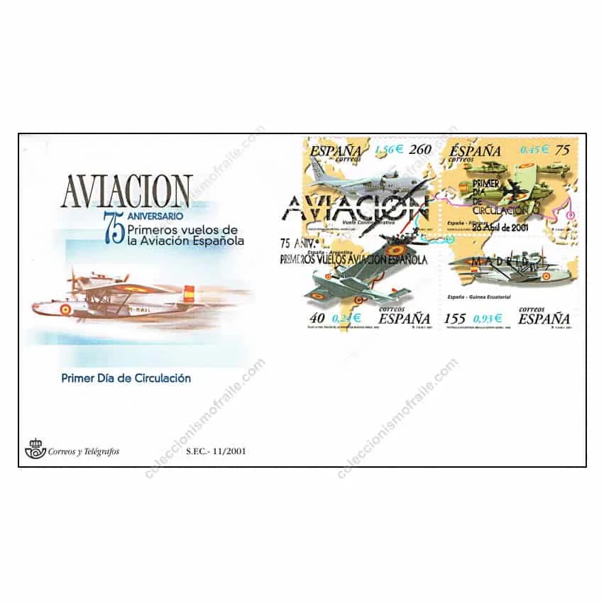 C1696/Spagna 2001, Fdc Aviation Spagnolo (N) - Edifil Fdc3790