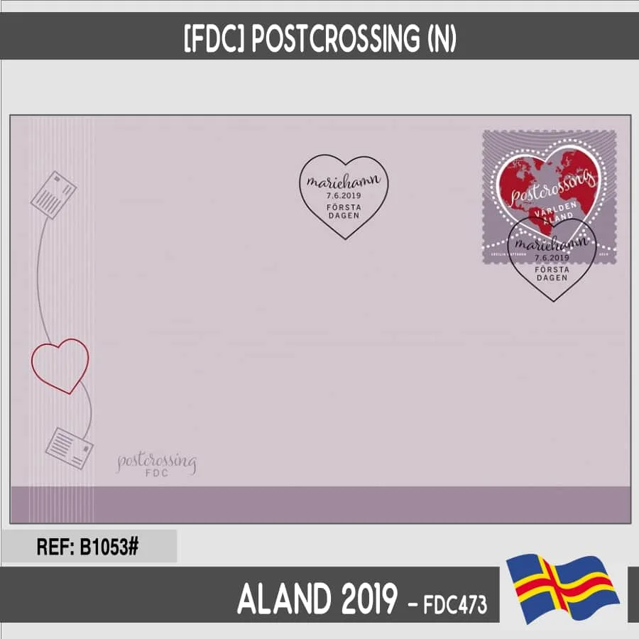 B1053 # Aland 2019 [Fdc] Postcrossing (N)