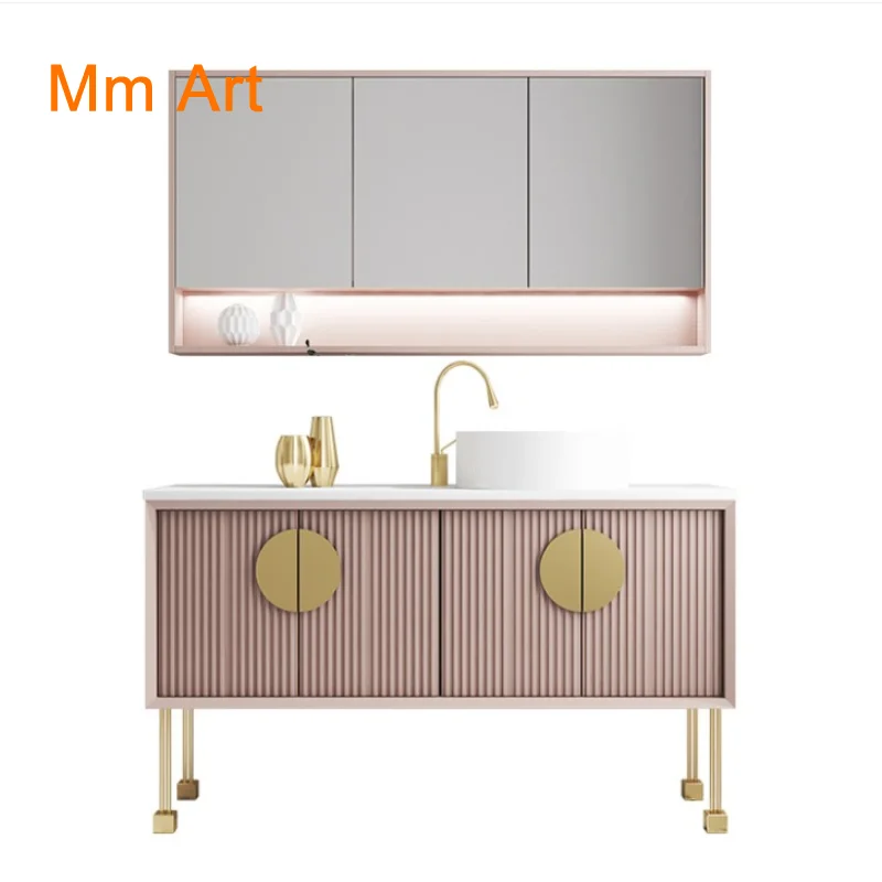 Tocador De Bajos De Lujo Hotel, Mueble De Pared Rosa Con Puerta De 100X80X40Cm, Precio Total De 1999 Euro