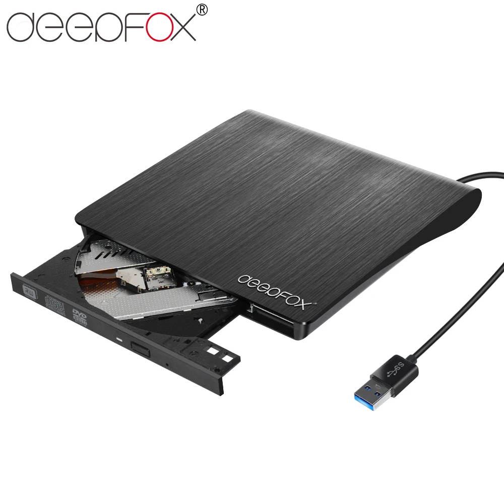 Deepfox Unità Esterna Usb 3.0 Registratore Dvd-Rw/Cd-Rw Masterizzatore Unità Ottica Cd Dvd Rom Writer Per Tablet Pc