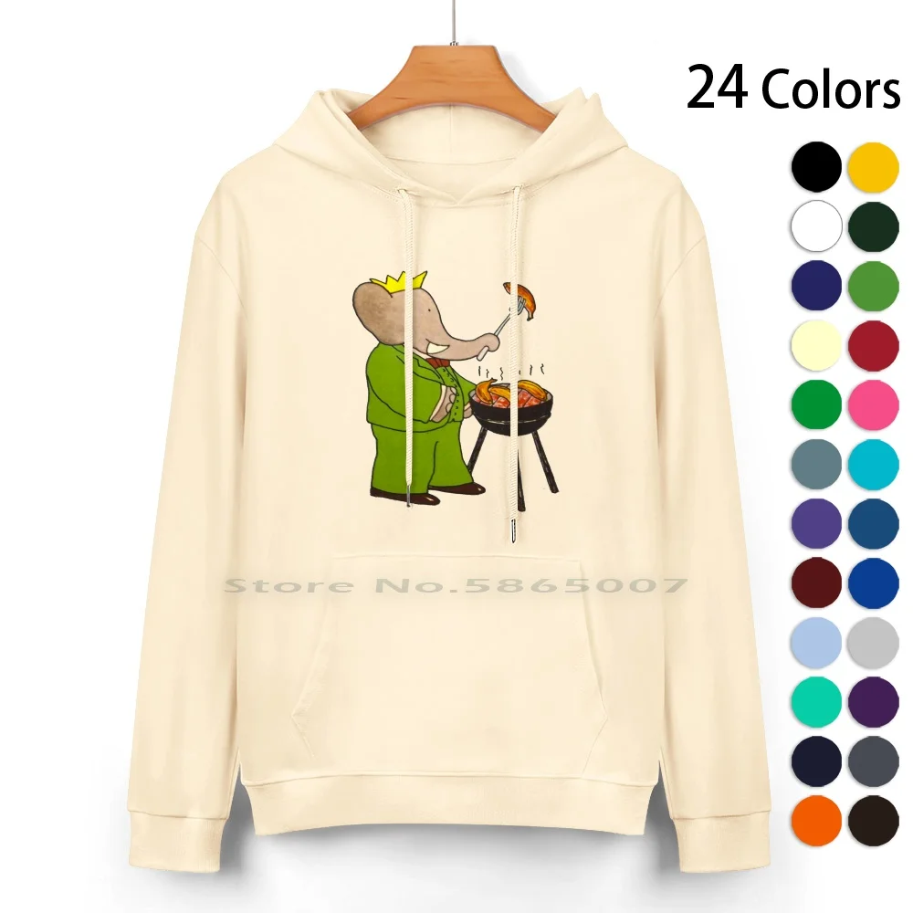 Babar Bbq Felpa Con Cappuccio In Puro Cotone Maglione 24 Colori Babar The Artist King Babar Babar Il Piccolo Elefante La Storia Di Babar Queen