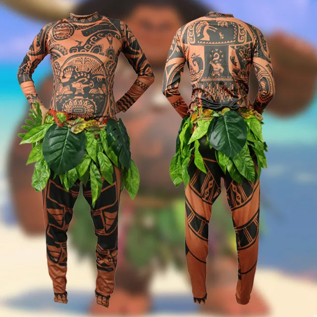 2017 Full Set Di Un Film Maui Cosplay Moana Principessa Costume Da Principessa Vaiana Maui Costume Per Adulti