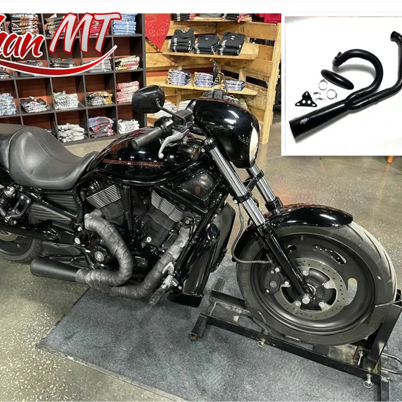 Sistema Di Scarico Moto Nero Per Harley Davidson Night Rod V-Rod Muscle 2003-2021