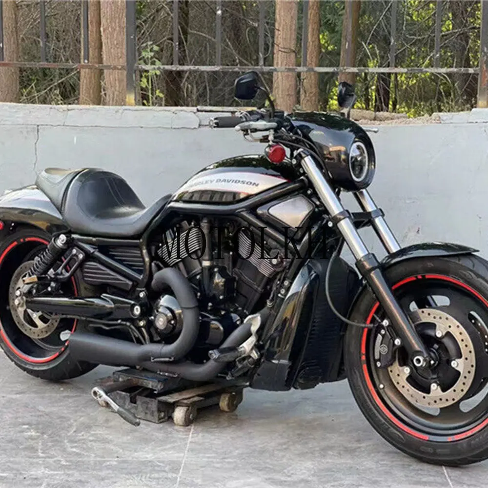 Sistema Di Scarico Moto Nero Per Harley Davidson Night Rod V-Rod Muscle 2003-2021