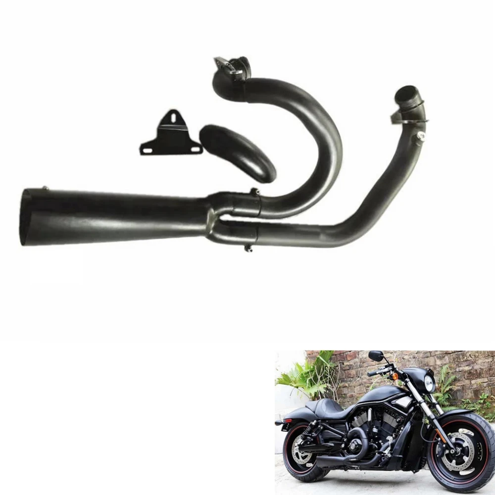 Sistema Di Scarico Moto Nero Per Harley Davidson Night Rod V-Rod Muscle