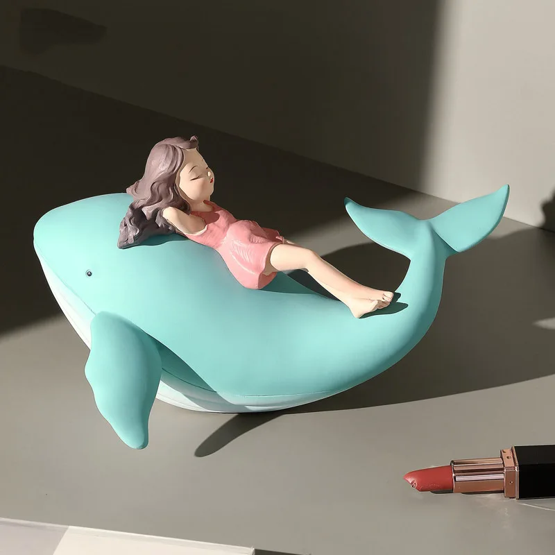 Felicità Creatività Ornamenti Animale Cartone Animato Decorazioni Per La Casa Balena Ragazza Regali Semplice Scrivania Moderna Adornos Para Casa Decor