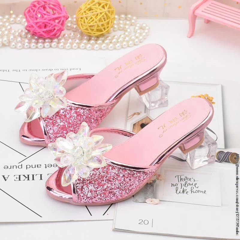Disney New Elsa Shoes Girls Cartoon Leather Children Shoes Frozen Princess Kids Shoes Girl Pantofole Dress Snow Queen Sandal