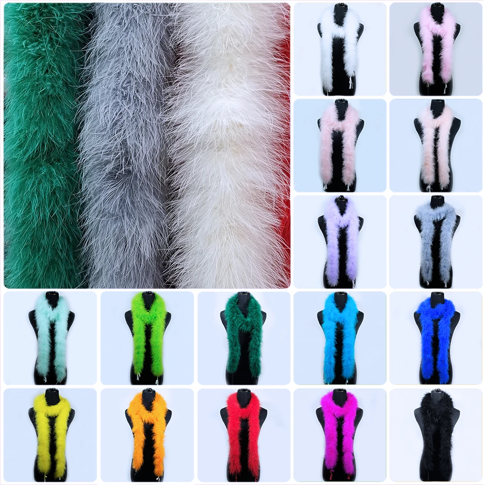 2 Metri 40G Soffici Piume Di Tacchino Boa Marabou Striscia Di Piume Per Abito Da Sera Sottile/Abbigliamento/Scialle/Decorazione Cosplay All'Ingrosso