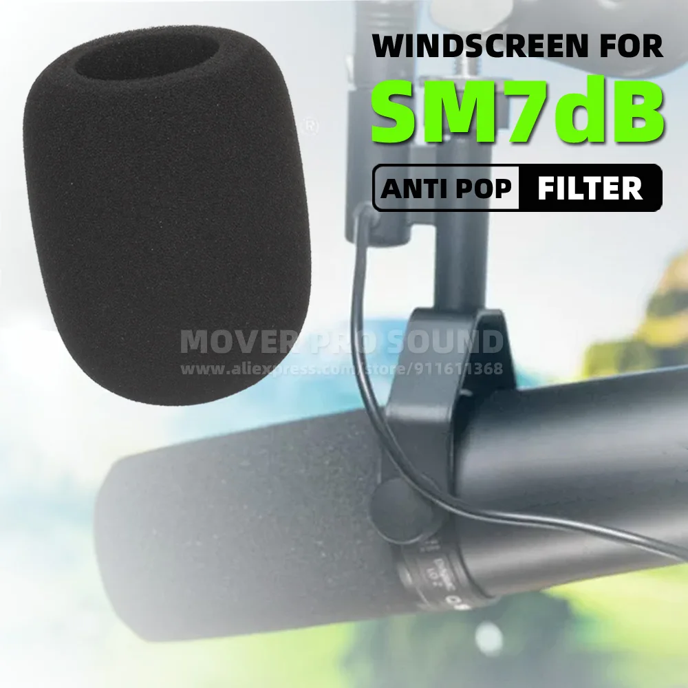 Parabrezza Microfono Spugna Copertura Antivento Per Shure Sm7Db Sm7 Db Sm 7Db Anti Rumore Filtro Pop Mic Protezione Parabrezza Schiuma