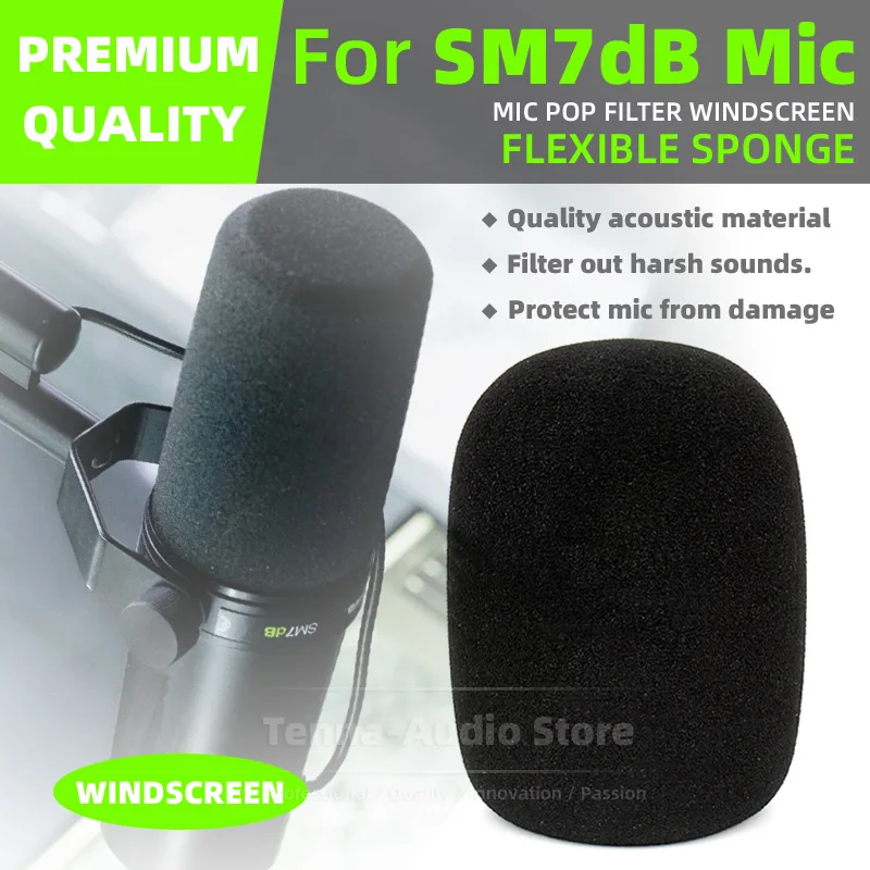 Per Shure Sm7Db Sm7 Sm 7 Db Mic Antivento Pop Filtro Schiuma Microfono Schermo Parabrezza Copertura Proteggere Parabrezza Spugna Scudo