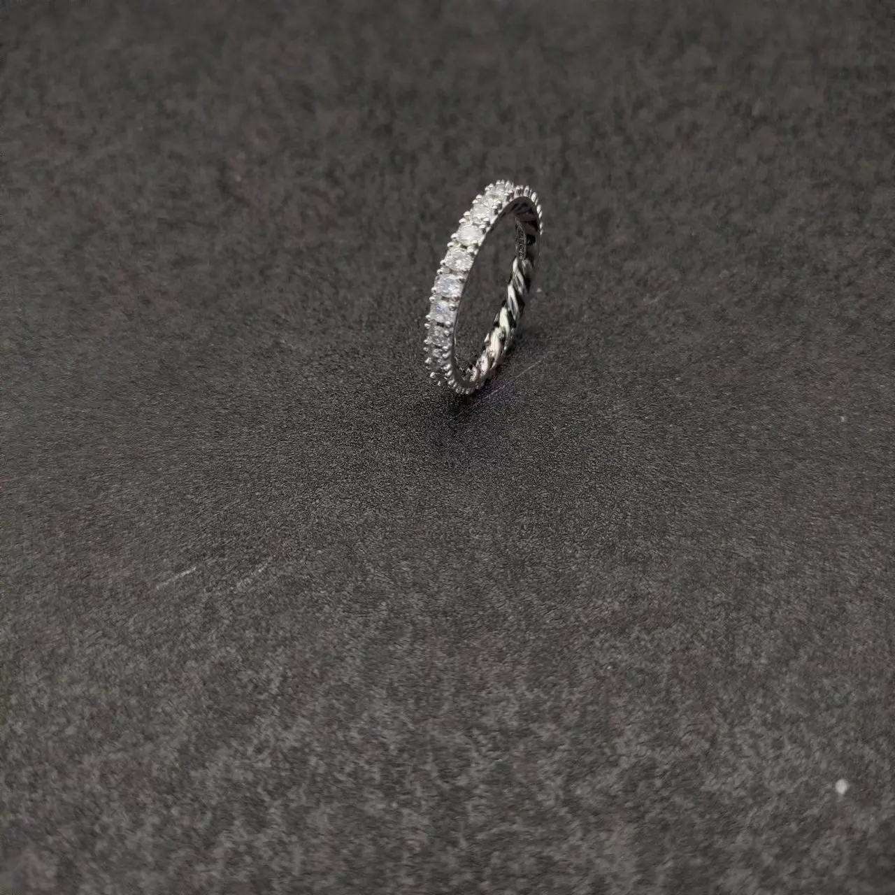 Dy Classic Eternal Love Rings Cable Collectible Twisted Line White Stone Stack In Argento Sterling Con Pavé Diamonds