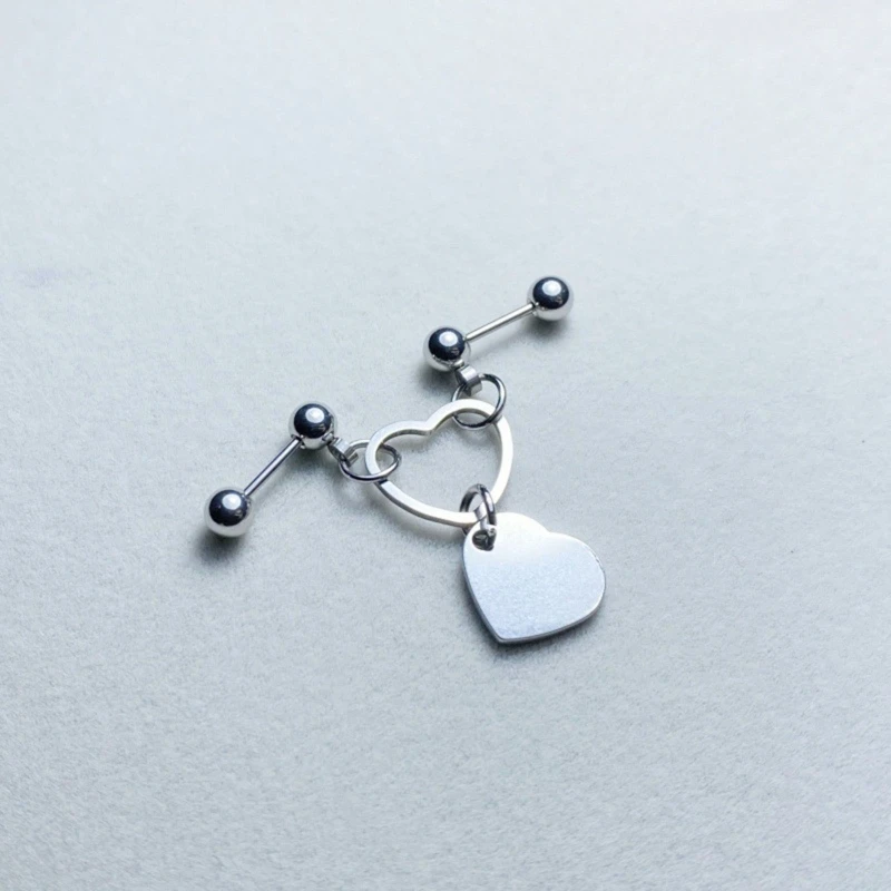 Orecchini Traforati Europei E Americani Love Ear Bone Studs Orecchini Ear Studs Screw Twist Heart Ear Nails Gioielli Alla