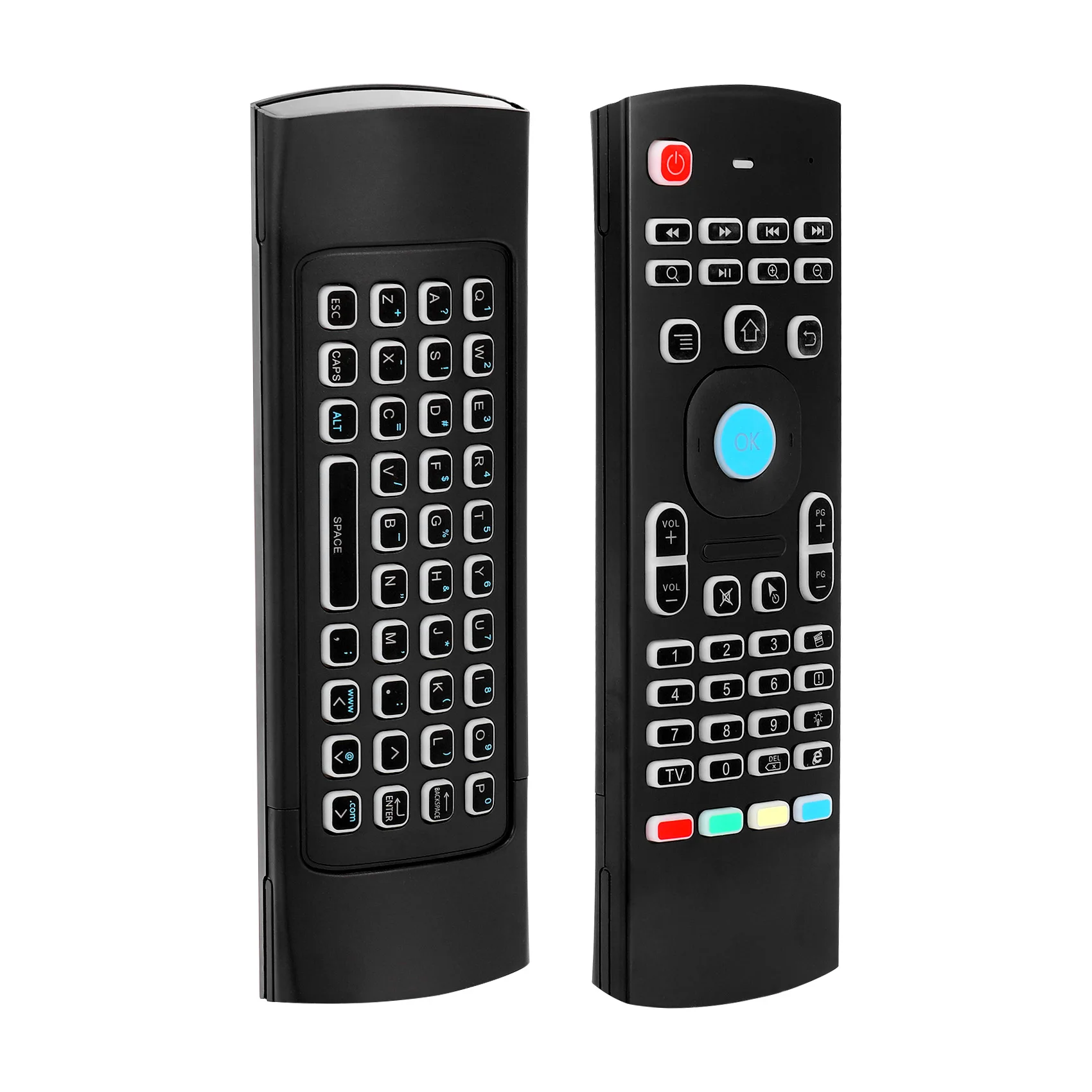Air Mouse Per Android Tv Box, Mini Tastiera Wireless Air Remote Mouse Control Con Rgb Retroilluminato Mx3 Pro Ir Learning
