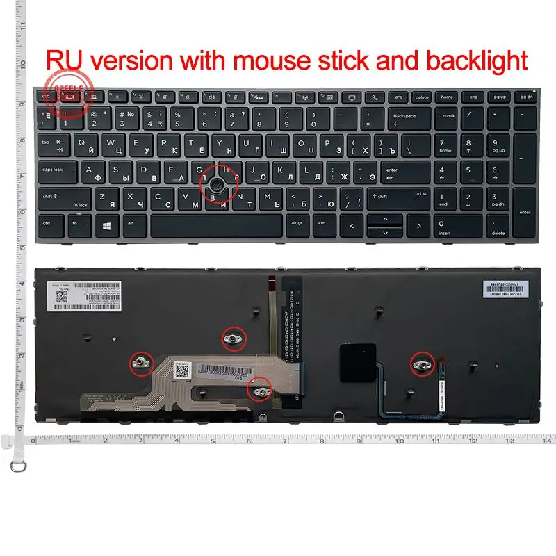 Tastiera Russa Sp/Us/Ru Per Hp Zbook 15 G5/15 G6 Zbook 17 G5/17 G6 Con Retroilluminazione