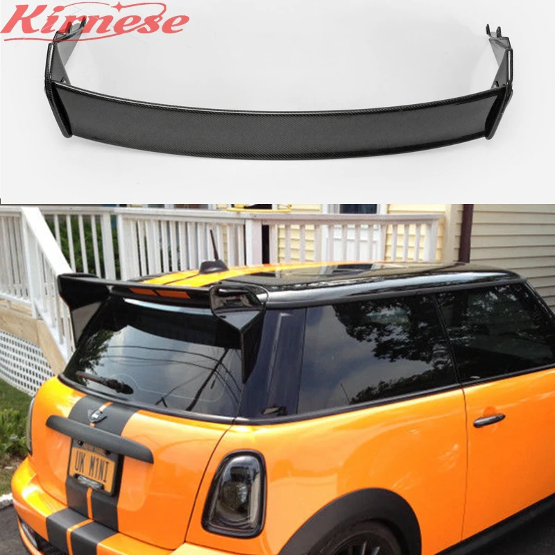 Per Mini R56 Spoiler Posteriore In Fibra Di Carbonio Jcw Style Fiber Glass Wing Lip Part Drift Racing Frp Roof Splitter Trim Set Auto Bodykit