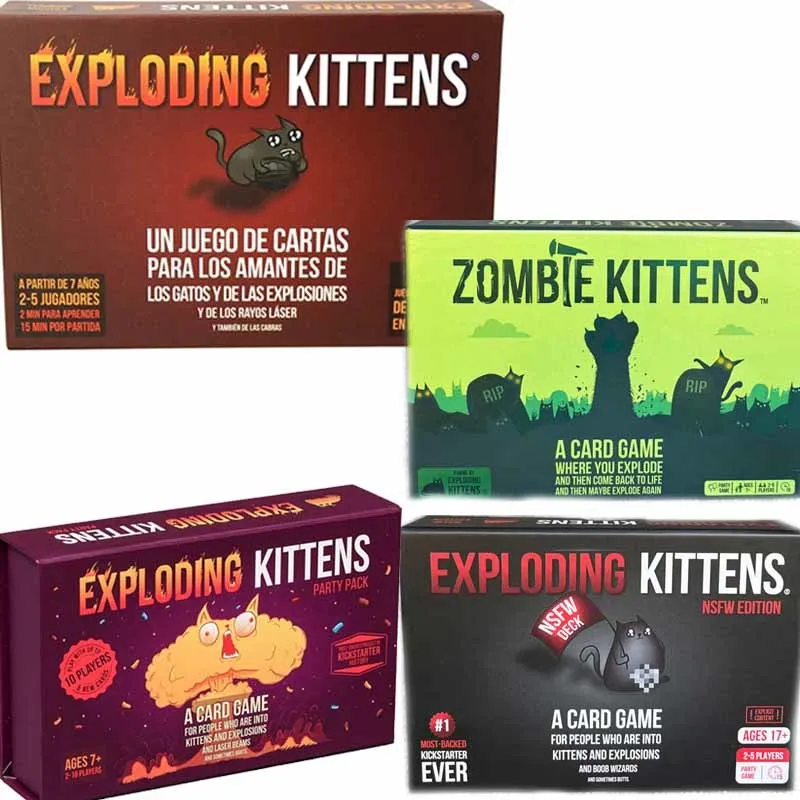 Red/Black Exploding Kittens Board Cartoon Barking Cat/Ricette Per Disaster/Zombie Kittens Card Per Family Party Game Gift