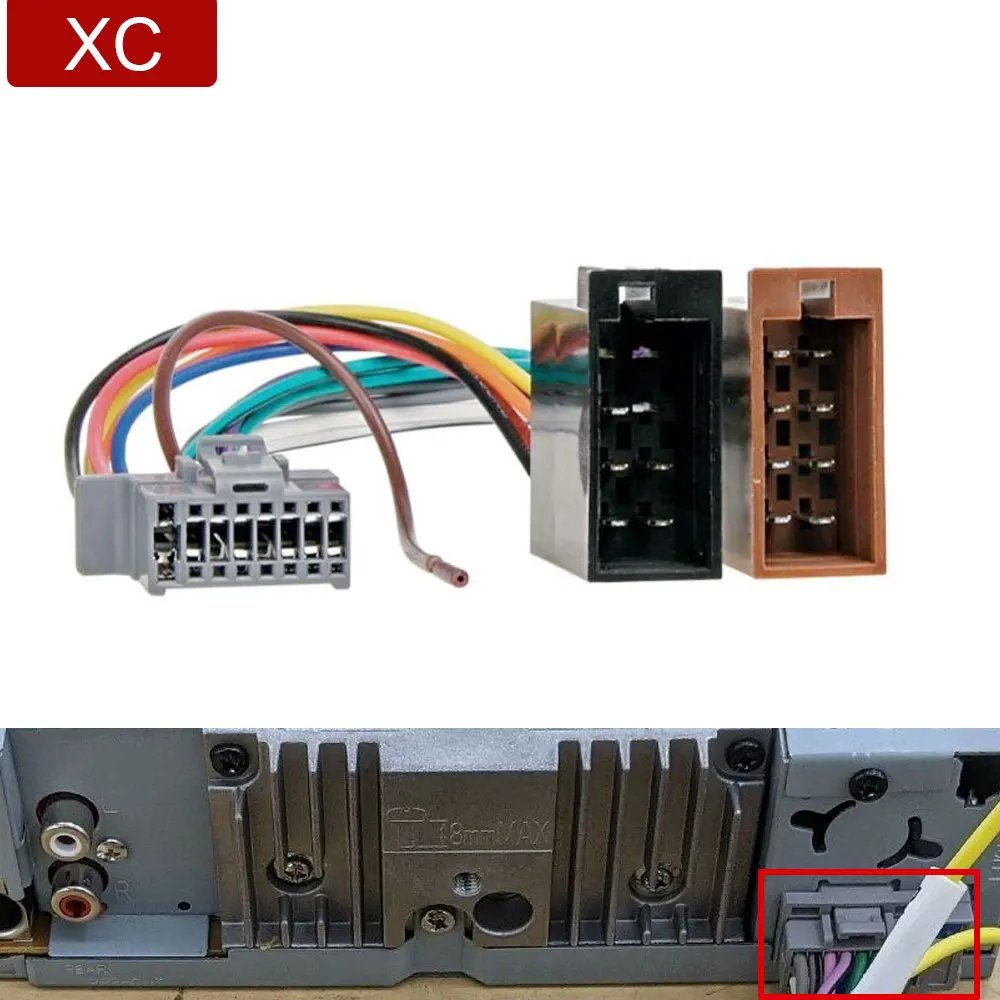Cavo Adattatore Maschio Iso Per Autoradio A 16 Pin Connettore Per Cablaggio Din Compatibile Con Panasonic Cq-C Cq-Dfx Cq-Dp Series