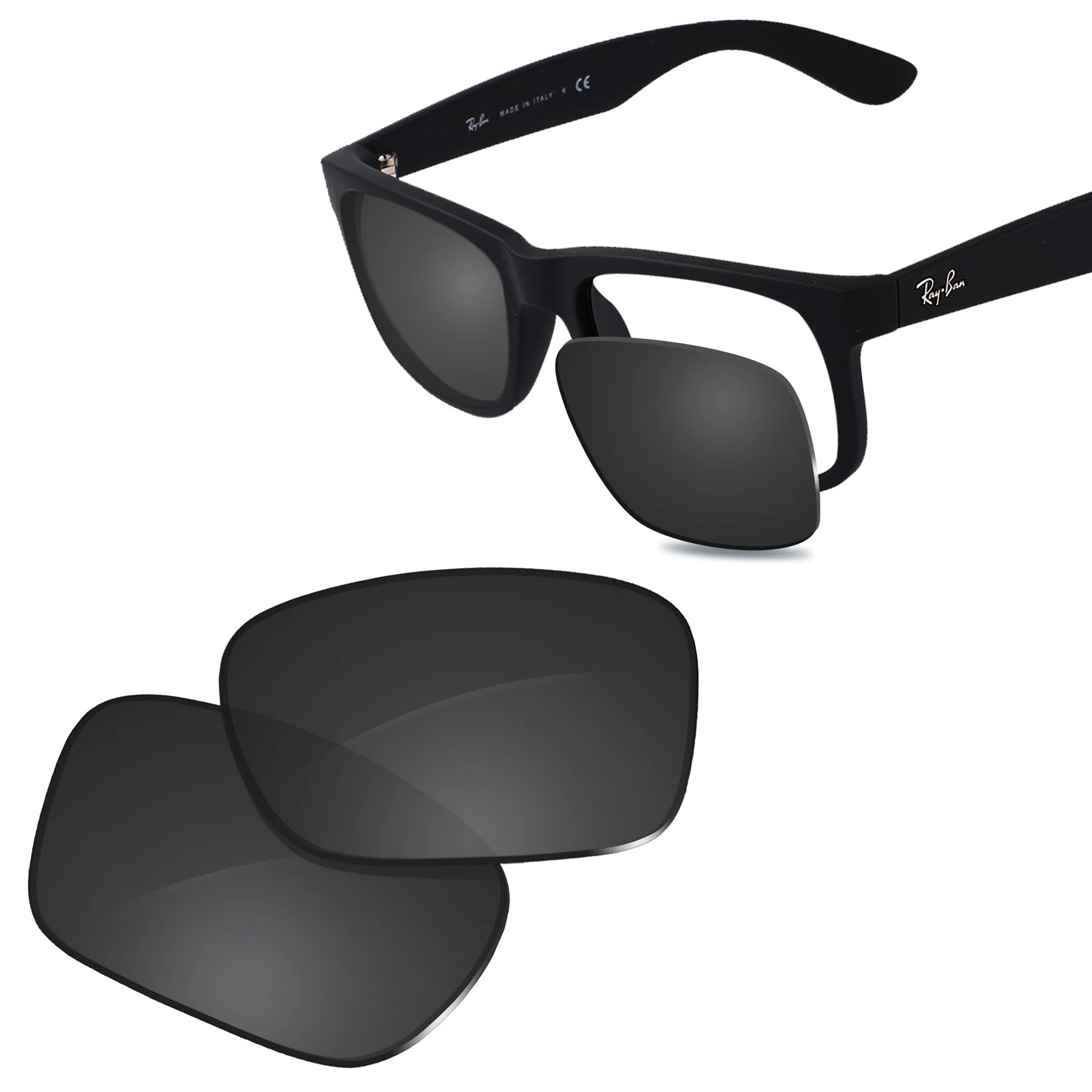 Glintbay Lenti Di Ricambio Polarizzate Nuove Prestazioni Per Occhiali Da Sole Ray-Ban Rb4165-51 Justin-Colori Multipli