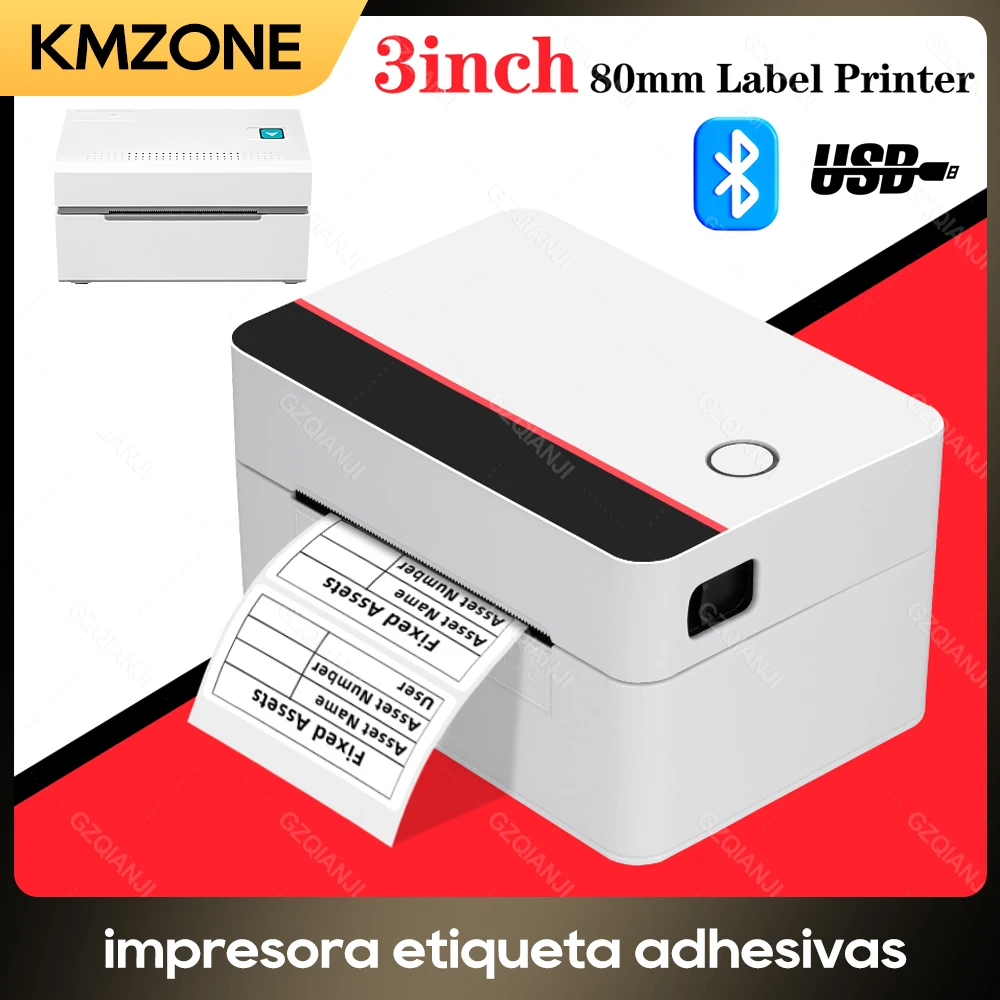Stampante Per Etichette Stampante Per Etichette Di Spedizione Termica Desktop Da 3 Pollici 80Mm Per Etsy Shopify Ebay Amzon Fedex Ups Stampa Di Codici