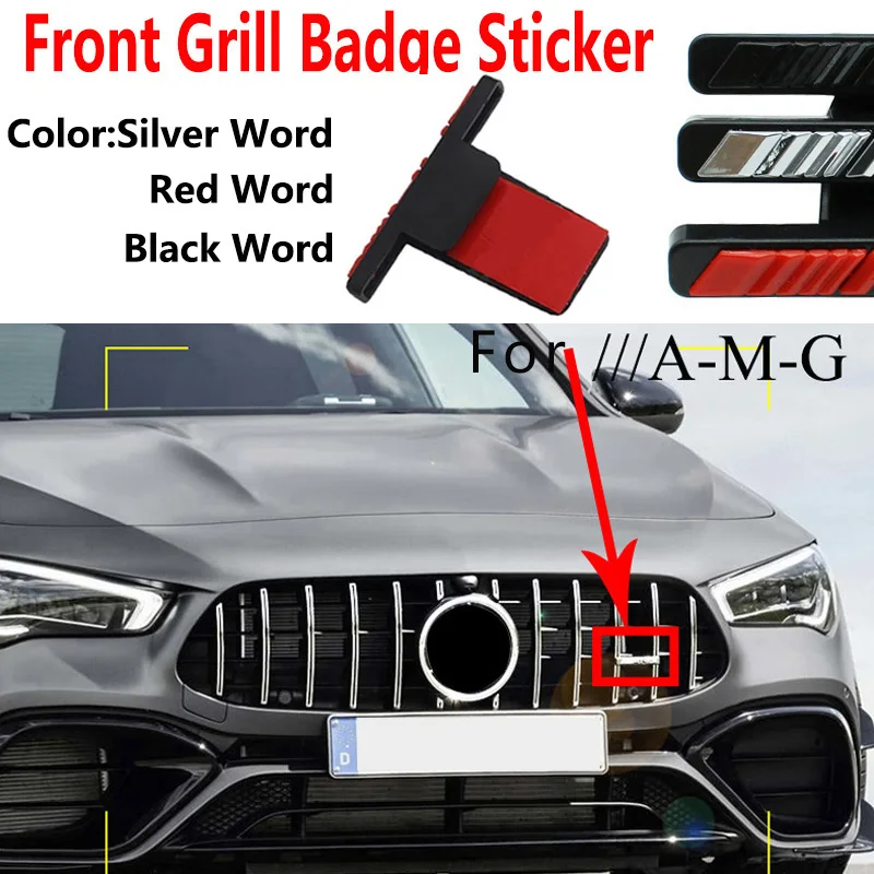 Abs Car Front Grill Badge Griglia Emblema Adesivo Per Mercedes Benz Amg Logo W212 W213 W202 W211 W176 W210 W205 Gla Glc Cls Glk E