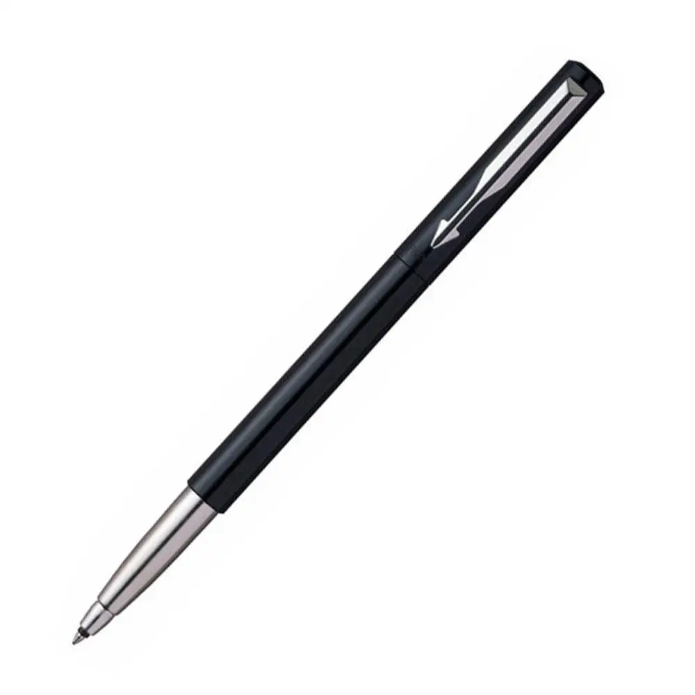 Penna Roller Parker Vector, Pennino Medio Spesso, Inchiostro Blu, Penna Firma, Confezione Regalo, Design Cromato, Penna Parker Originale