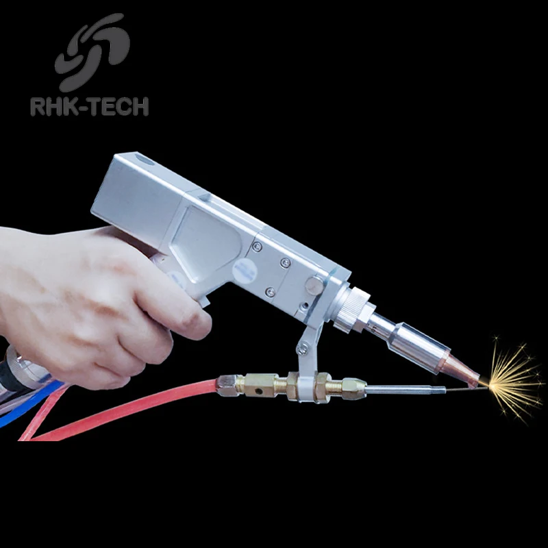 Rhk Tech Palmare Di Alta Qualità 1500W Wobble Fiber Marking Taglio Laser Saldatura Testa Torcia Pistola Laser Per Saldatrice Laser