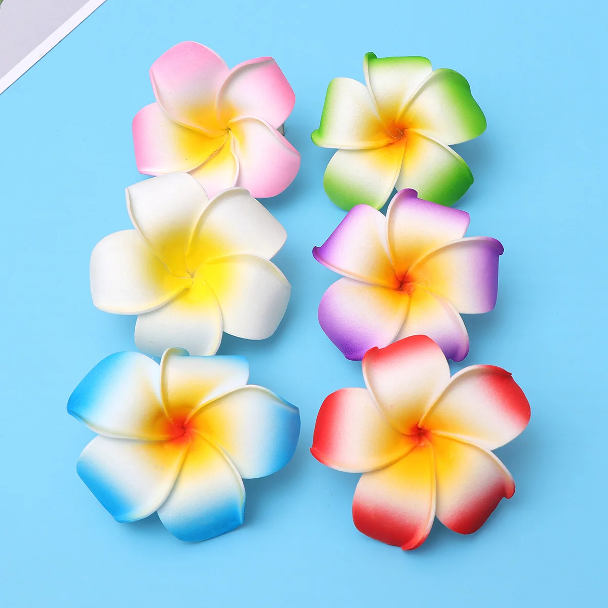 Fermagli Per Capelli Fiore Plumeria Accessori Clip Hawaiana Matrimonio Cappello Frangipane Barrette Artificiali Fiori Petali Morsetto Laterale
