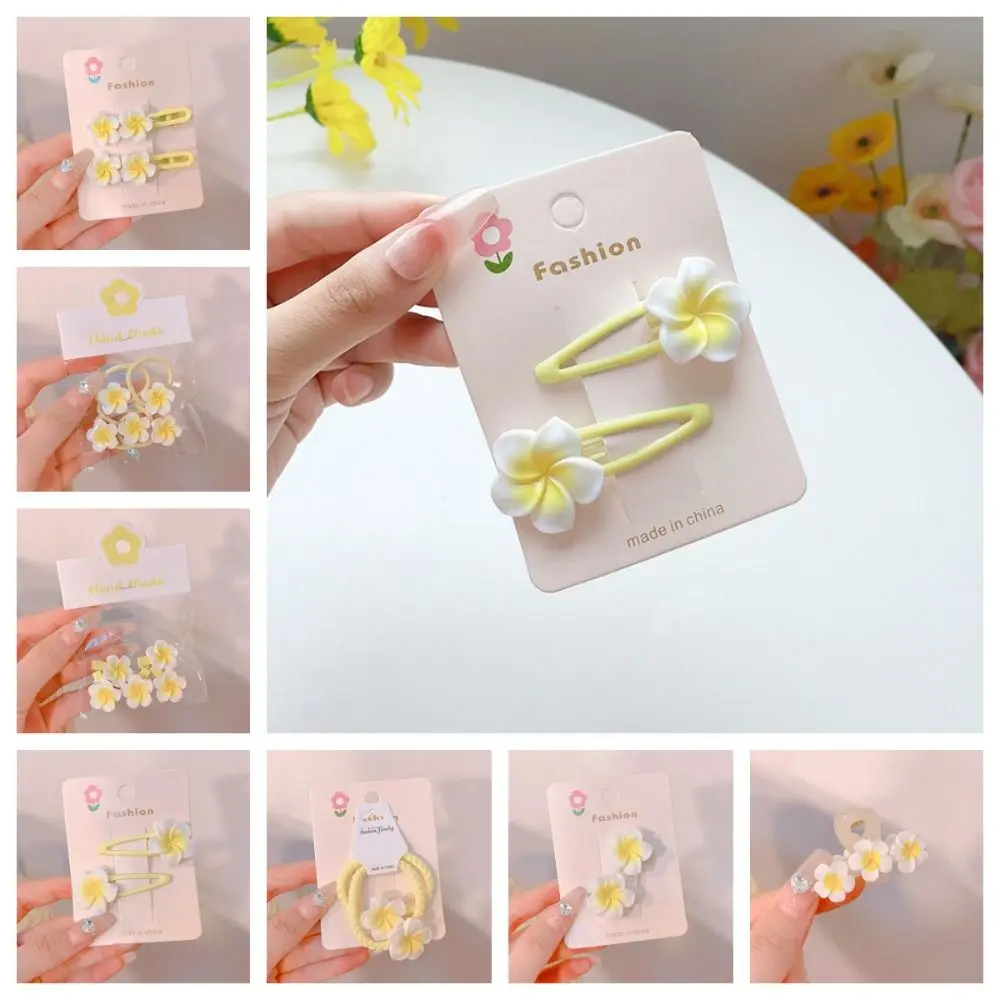 Accessori Per Capelli Plumeria Flower Hair Clip Clip Per Capelli Tradizionale Flower Barrette Yellow Mini Hair Claw Egg Flower Bb Clip
