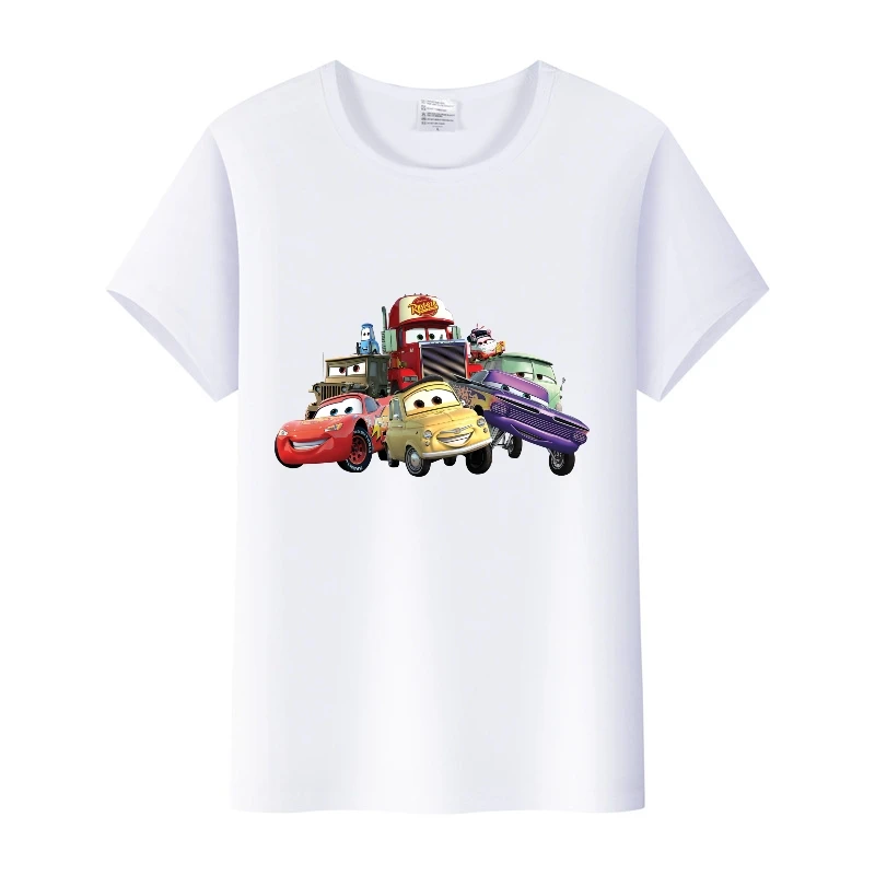 Casual Disney Cartoon Cars Lightning Mcqueen Donna Tee Summer Top Hippie Manica Corta T-Shirt Punk Plus Size Abbigliamento Uomo Camicetta