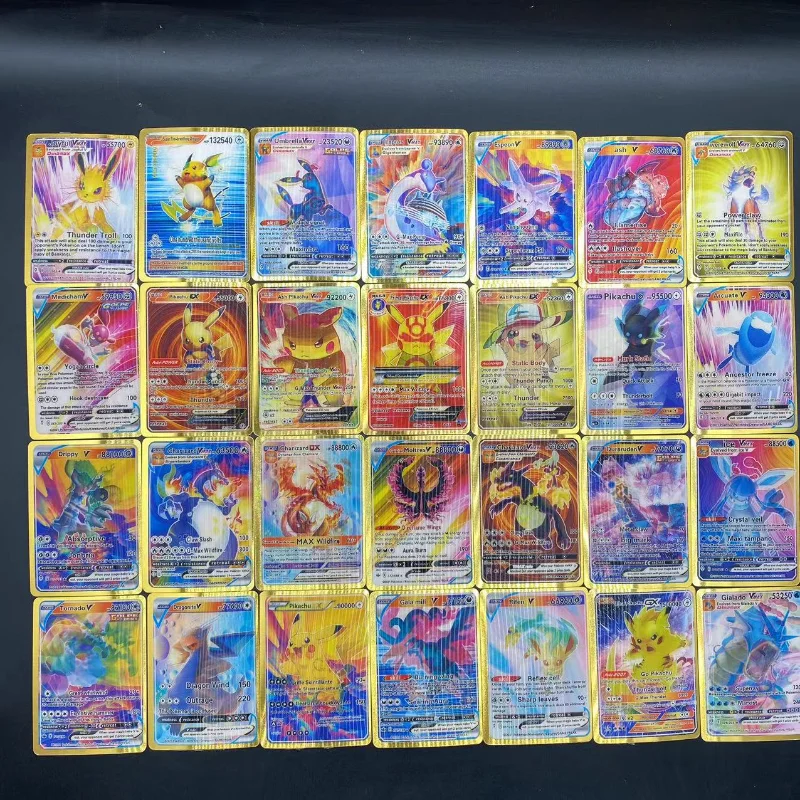Pokemon 3D Cards Original English Version Anime French Spanish Card 2022 Pikachu Charizard Trading Game Battle Cards Album Gifts