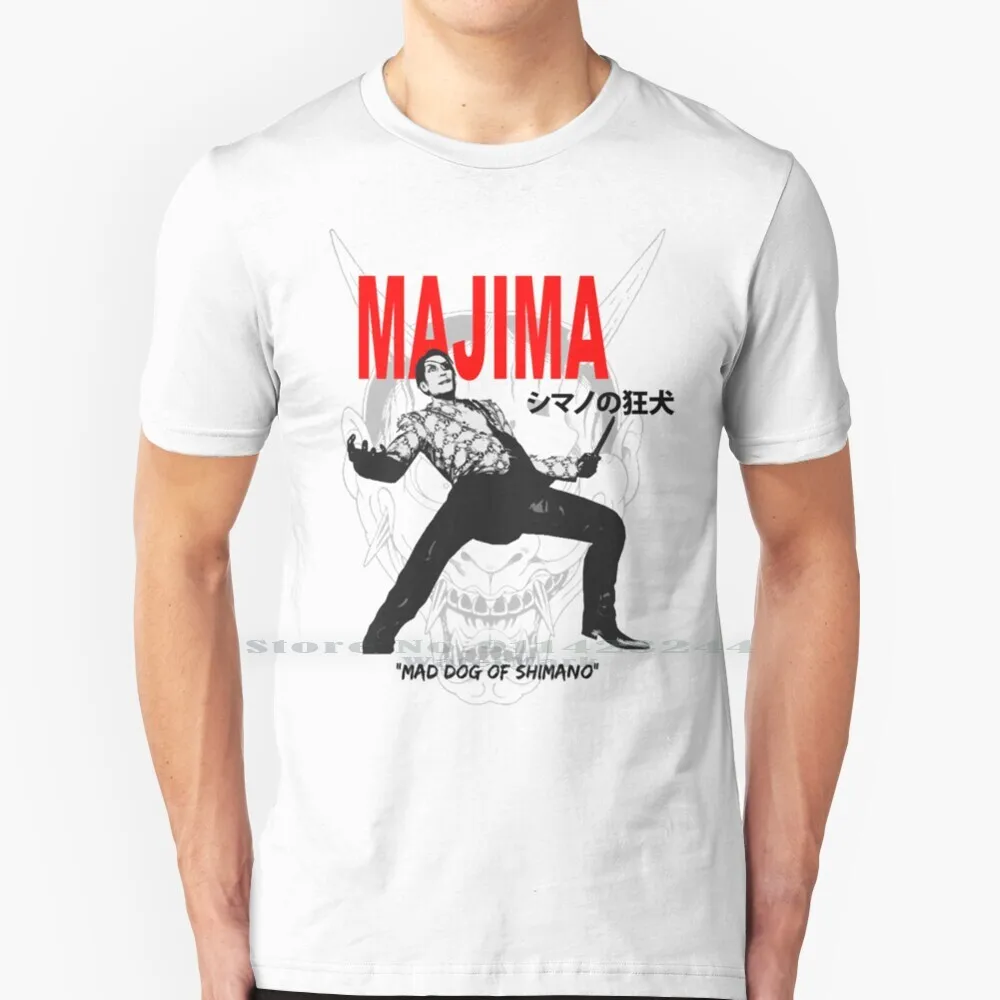 Majima Mad Dog Of T Shirt 100% Puro Cotone Yakuza Majima Goro Kiryu Hannya Giapponese Ps2 Ps3 Ps4 Mad Dog Kiwami Nani Gaming