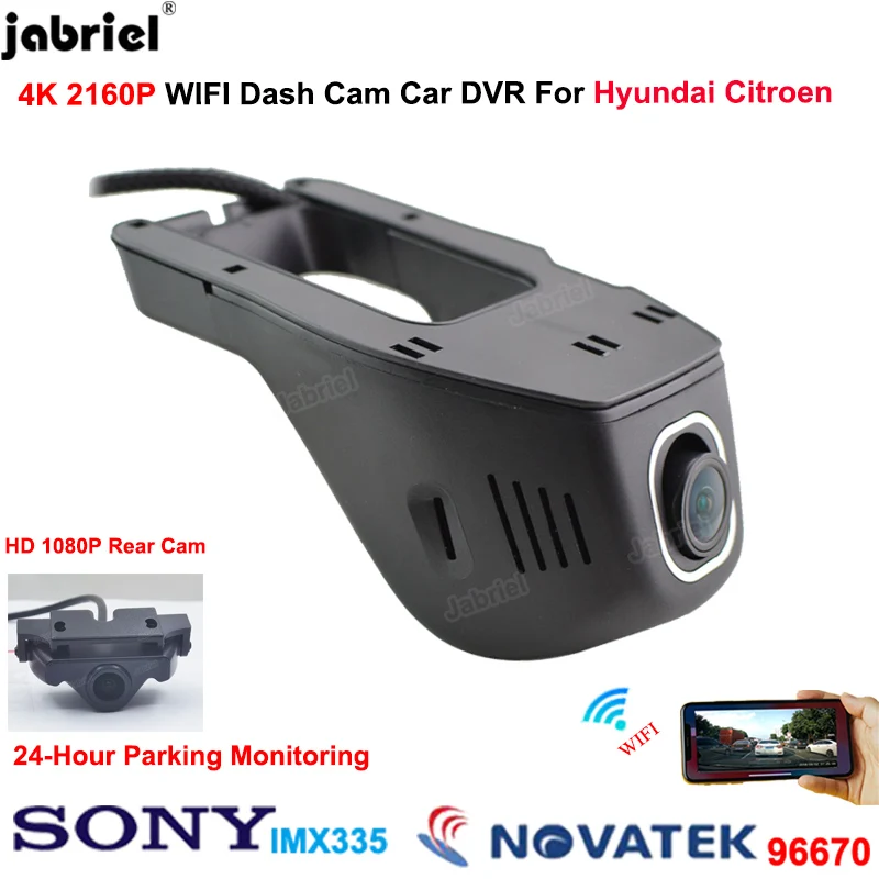 4K Dash Cam Car Dvr Camera Per Hyundai Elantra Santa I20 I30 I40 Tucson Solaris Kona Per Citroen C4 C5 C3 C1 Ami Ds5 Berlingo