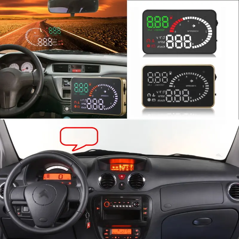Car Hud Head Up Display Per Citroen C2/C3/C4/C5/Picasso/Elysee/Berling-Car Elettroinic Digital Safe Projector Display Virsual