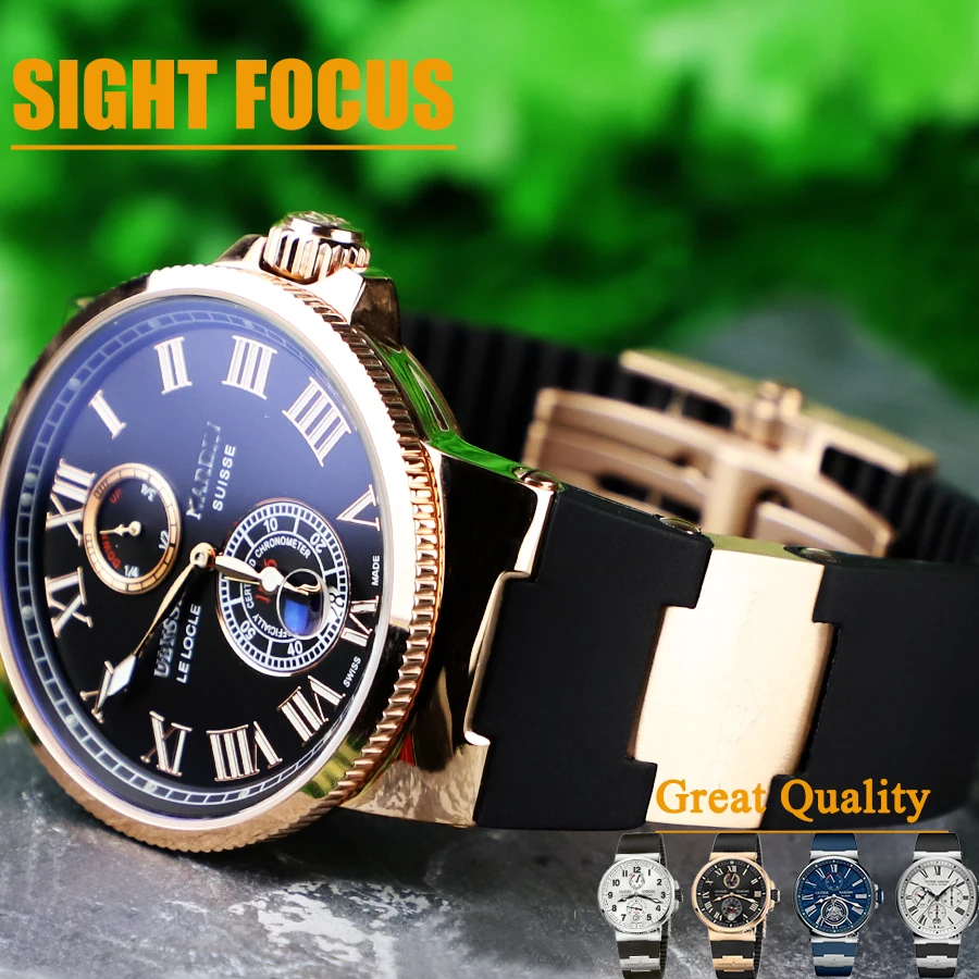 25X12Mm (Dimensioni Fibbia 20Mm) Cinturino Di Ricambio In Gomma Siliconica Impermeabile Per Cinturino Ulysse Nardin Marine Diver Un
