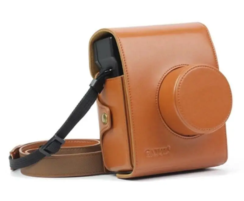 Di Cuoio Della Macchina Fotografica Sacchetto Di Caso Per Lomography Lomo' Automat Istante Marrone