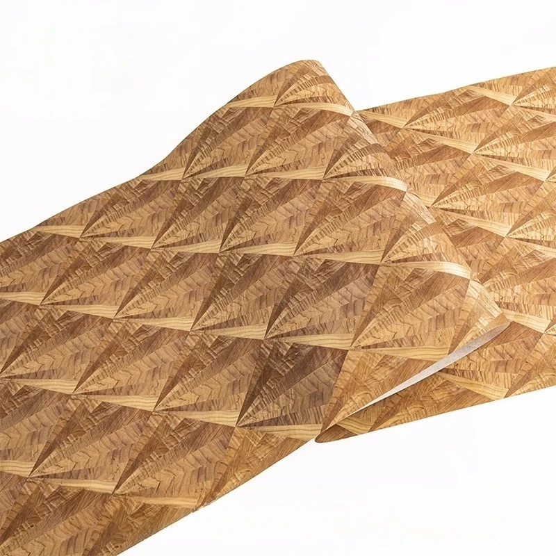 Impiallacciatura Di Legno Tessuta Naturale Nanmu Marquetry Parquet Impiallacciatura Per Mobili Hotel Decor Circa 60Cm X 2.5M 0.3Mm Oro Diamante