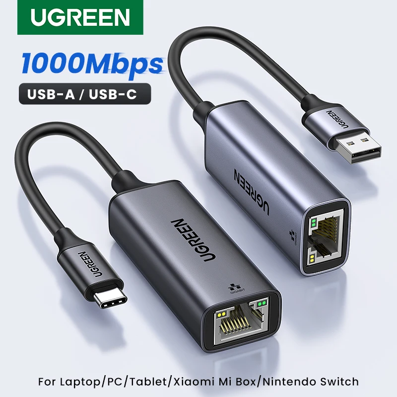 Ugreen Usb Ethernet Adapter Usb 3.0 Scheda Di Rete A Usb Rj45 Lan Per Pc Windows 10 Xiaomi Mi Box 3/S Nintend Switch Ethernet Usb