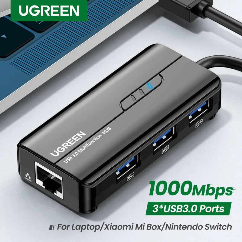 Ugreen Usb3.0 Adattatore Ethernet 1000Mbps Usb Rj45 Hub Usb Per Laptop Xiaomi Mi Box S/3 Windows Ethernet Hub Scheda Di Rete Lan Usb